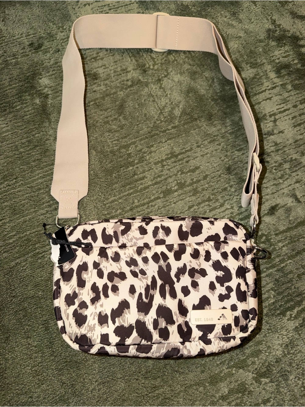 adidas Luxe Crossbody Bag in a brown/beige leopard print NWT
